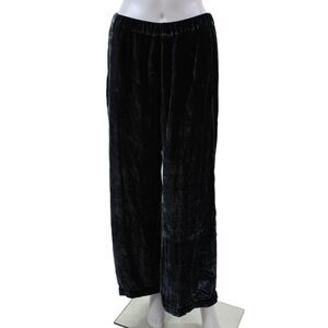 Velvet by Graham & Spencer Womens Velvet Wide Leg Pants Night Blue Size Small